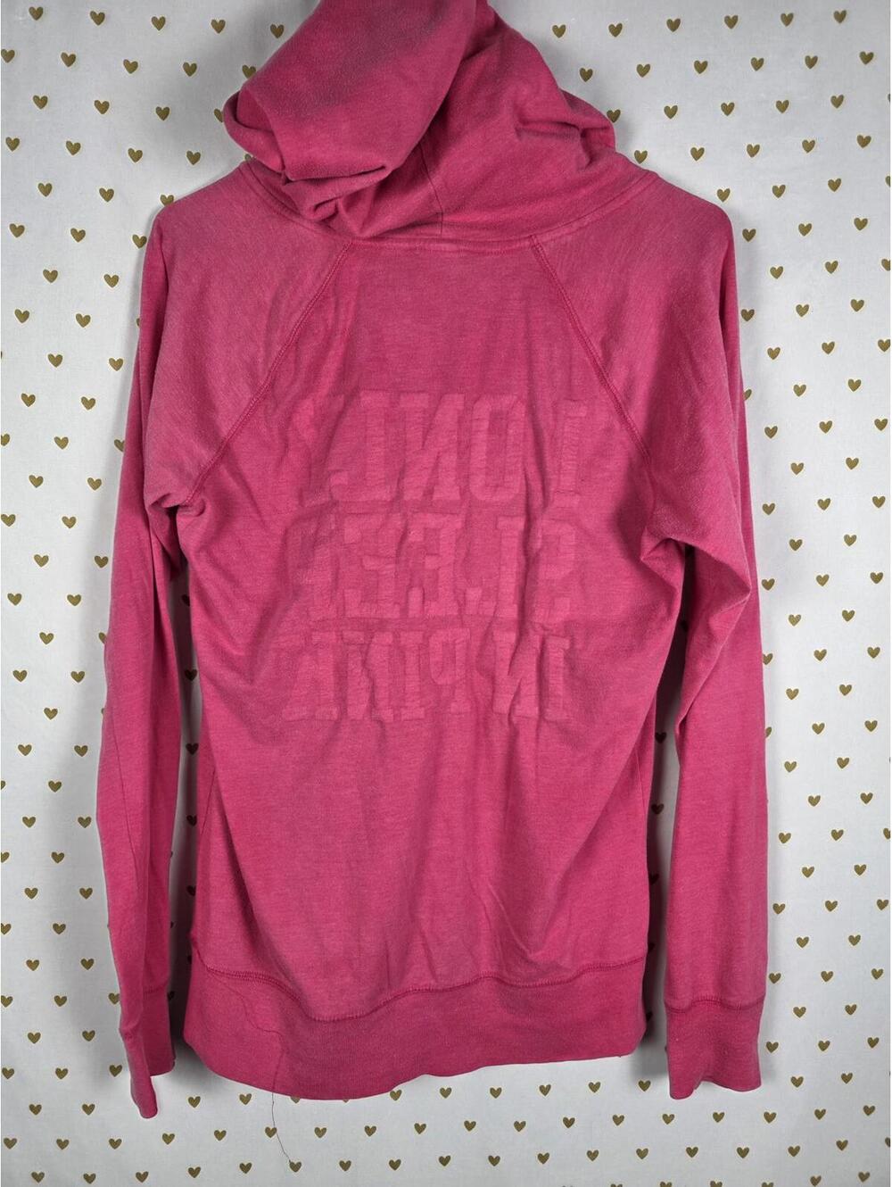 Victorias Secret PINK I ONLY SLEEP IN Reversible Hoodie Tee Dog Logo RARE MED - Picture 6 of 6